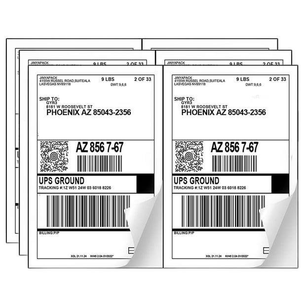 9527 Product Half Sheet Labels 8.5" x 5.5" White Self Adhesive Shipping Labels for Laser and
