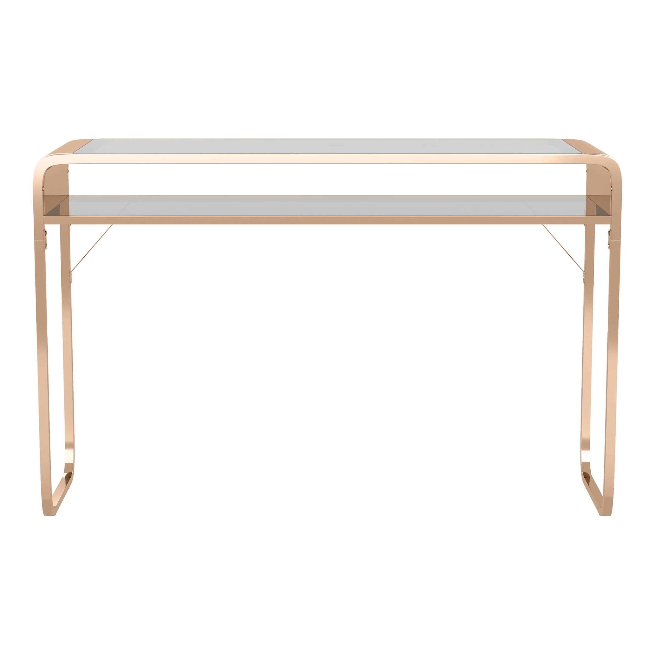 Furniture of America Twila Glass Top Console Table, Gold