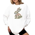 thumbnail image 5 of Ink-Printed Camo Bunny Easter Sweatshirt for Women Teens Girls Spring Pullover White Sweatshirt Adult Medium, 5 of 7