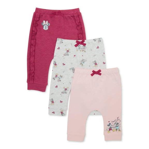 Disney by Minnie Mouse Adorable Joggers, Sweatpants (Girl's), 3-Piece Set, Sizes 0-12 Months