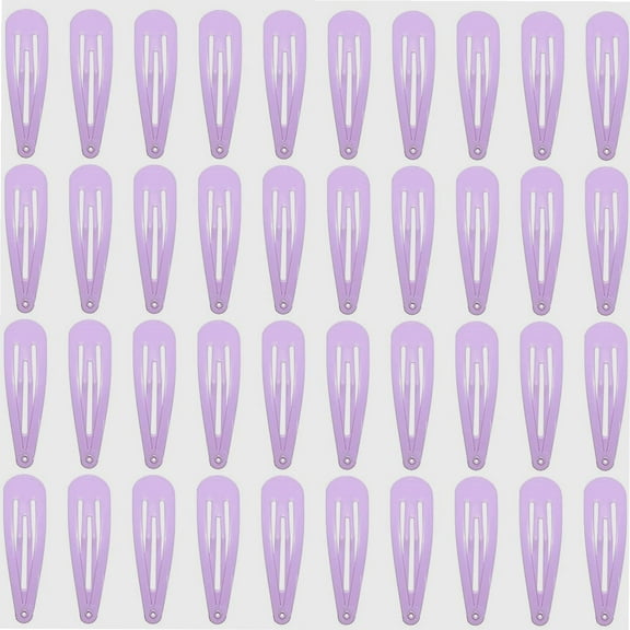 40 Counts Colorful Metal Snap Hair Clips 2 Inch Barrettes for Women Accessories (light purple)