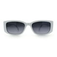 thumbnail image 5 of Womens Narrow Rectangle Mod Luxury Fashion Plastic Sunglasses White - Smoke, 5 of 8