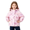 thumbnail image 3 of CPNG Toddler Baby Girls Hooded Jacket Full Zip Waterproof Windproof Windbreaker Coat with Cute Print Kids Lightweight Outdoor Jacket, 3 of 5