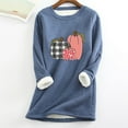 thumbnail image 1 of ICHUANYI liquidación mujer sudadera de lana gruesa manga larga estampado terciopelo cálido cuello redondo ropa interior Tops ICHUANYI WER202308174851, 1 of 3