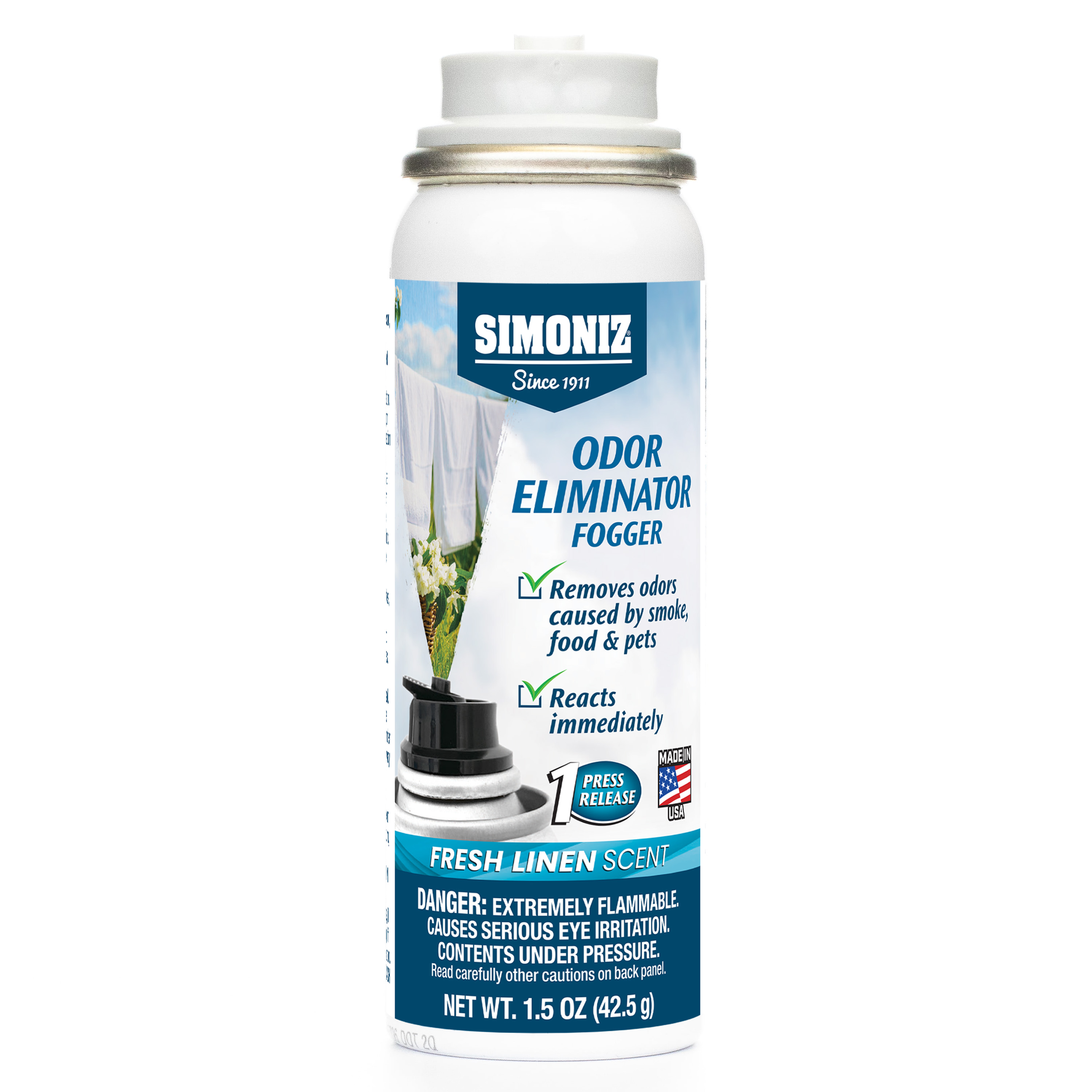 Simoniz Automotive Odor Eliminating Vehicle Fogger/Freshener Fresh Linen Scent, 1.5 oz