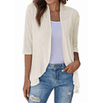 thumbnail image 3 of Cárdigan Abierto para Mujer, 3/4, Drapeado, Punto Suave, Color Albaricoque, Talla XL, 3 of 7