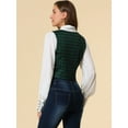 thumbnail image 5 of DARING DIVA Women's Cinched Waist Asymmetric Stretchy Plaid Jacket 3XL Green, 5 of 6