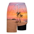 thumbnail image 7 of Erwazi Mens Swim Trunks Printed Drawstring Waist Layer Lining Breathable Quick Dry Practical Summer Swimwear Shorts with Pocket, 7 of 7