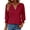 Wine-Red, variant on Fantaslook 3/4 Sleeve Womens Tops Dressy Casual Blouses V Neck Work Shirts Trendy Tops with Smocked Cuffs