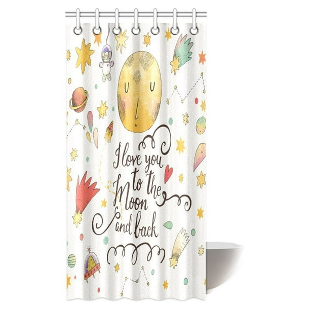 Mypop House Decor Shower Curtain I Love You To The Moon And Back Romantic Quotes Cartoon Planets Moon Astronauts Stars Fabric Shower Curtain Set With Hooks 36 X 72 Inches Walmart Com Mypop House Decor Shower Curtain I Love You To The Moon And Back Romantic Quotes Cartoon Planets Moon Astronauts Stars Fabric Shower Curtain Set With Hooks 36 X 72 Inches Walmart Com