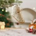 thumbnail image 4 of Champagne Foam Christmas Ornaments Khaki Glitter Glue Powder Fabric Wrapped Pearl Scene Hanging Tree Decoration Durable Versatile Indoor Outdoor Holiday Arrangement, 4 of 5
