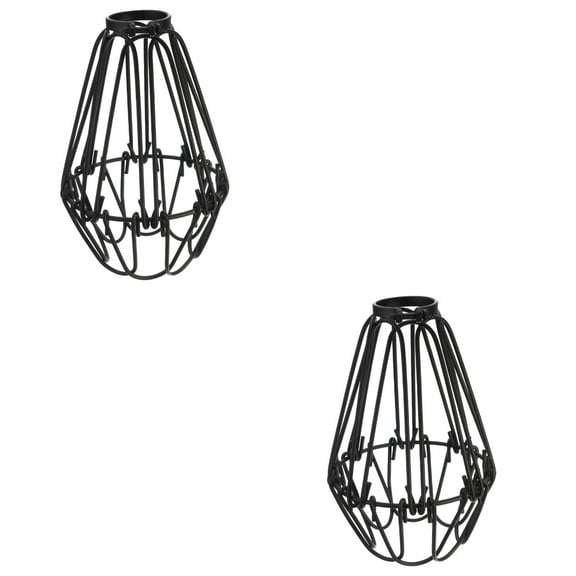 Set of 2 Wicker DIY Lamp Shades Bare Bulb Chandeliers