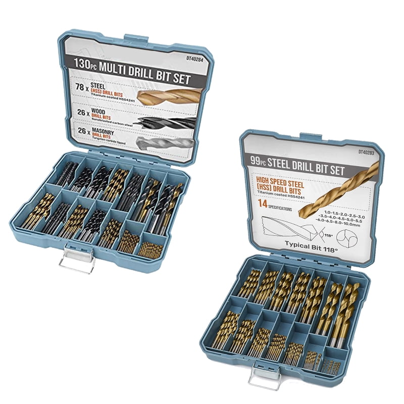 99/130 Pieces HSS Metal Drill Bits Set for Drilling in Metal Plastic Wood Modern DIY Necessary Tools High Hardness