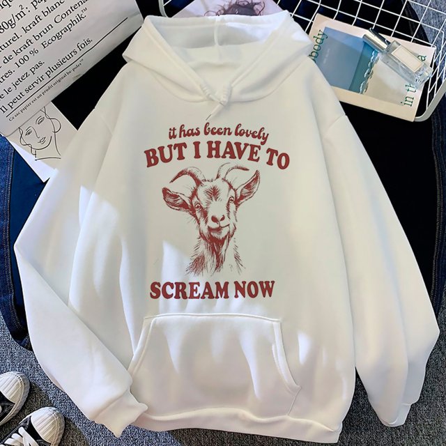 Sudadera con capucha Screaming Goat, estilo moderno, manga harajuku, estampado de cómic, chándal para mujer, patrón gráfico, tela suave