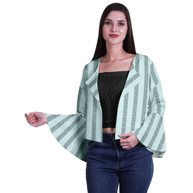 Moomaya Cardigan Boléro Imprimé Ouvert à l'Avant à Manches Évasées Longues Vêtements d'Été pour Femmes