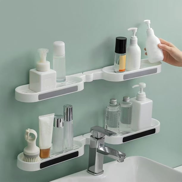 Estante autoadhesivo para inodoro, organizador de baño, blanco, para montaje en pared, solución de almacenamiento, organizador para inodoro Blahzhy