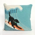 thumbnail image 2 of Liora Manne Frontporch Surfing Dog Indoor Outdoor Decorative Pillow Ocean, 2 of 6