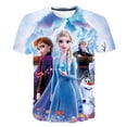 thumbnail image 2 of Camisetas de manga corta para niños Frozen 2, camisetas para niñas y niños, camisetas casuales de verano, camisetas de 1 a 14 años, camisetas de Elsa para niños, ropa 14T Gao Jinjia LED, 2 of 2