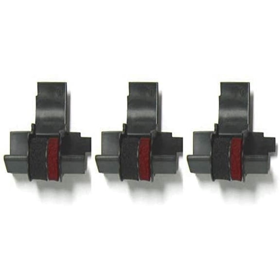 (3 Pack) COMPUMATIC Compatible/Replacement Calculator Ink Roller Black/Red IR-40T for Sharp EL-1750V, EL-1801V and More