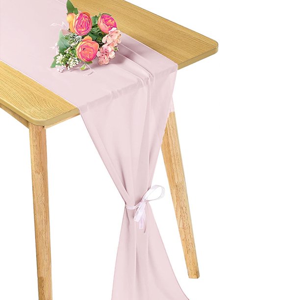 Mantel de gasa de 120", mantel de boda, mantel de tul de 28x120", decoración de mantel para despedidas de soltera románticas, baby showers, mesas de pasteles para fiestas de cumpleaños