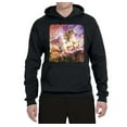 thumbnail image 2 of Unicorn Fanstasy Rainbow Castle Unisex Graphic Hoodie Sweatshirt, Black, Small, 2 of 3