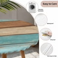 thumbnail image 6 of Farmhouse Aqua Brown Fitted Tablecloth with Elastic Edged, Round Table Cloth for Dining Table, Vintage Wooden Striped Waterproof Oil Proof Table Cover for Indoor Outdoor 45"-54", 6 of 8