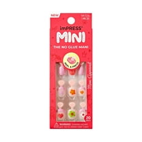 KISS imPRESS Kids  Press on Nails, Fairy Song, Pink, Kids Squoval, 20 Count