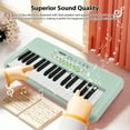 thumbnail image 2 of Clavier Électronique Piano 32 Touches 16 Tons 10 Rythmes 10 Démos Double Haut-Parleur Instrument de Musique avec Microphone Mode Double Alimentation Clavier de Piano Portable pour Débutants Claviers Piano, 2 of 7