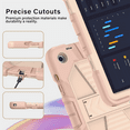 thumbnail image 5 of Kenke Case for Samsung Galaxy Tab A9+/A9 Plus 11 Inch 2023 (SM-X210/X216/X218), with Kickstand/Pencil Holder/Shoulder Strap, Heavy Duty Shockproof Rugged Protective Case, Rose Gold, 5 of 9