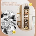 thumbnail image 4 of Gymax 7-Tier Wooden Shoe Rack Narrow Vertical Shoe Stand Storage Display Shelf Natural, 4 of 10
