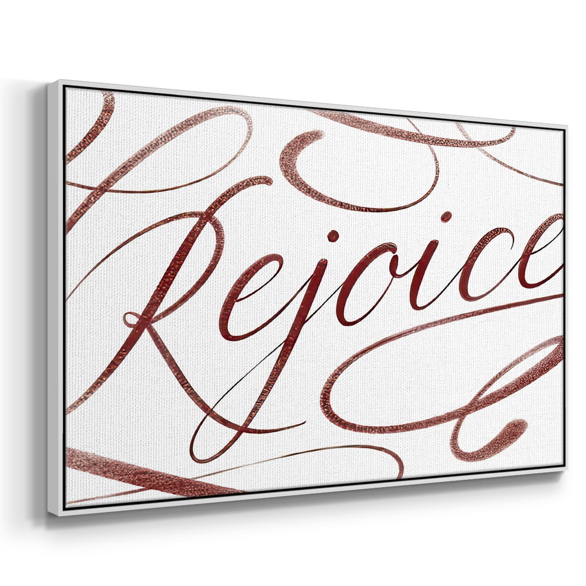Rejoice - Framed Gallery Wrapped Holiday Canvas - 17 x 25 - White Frame