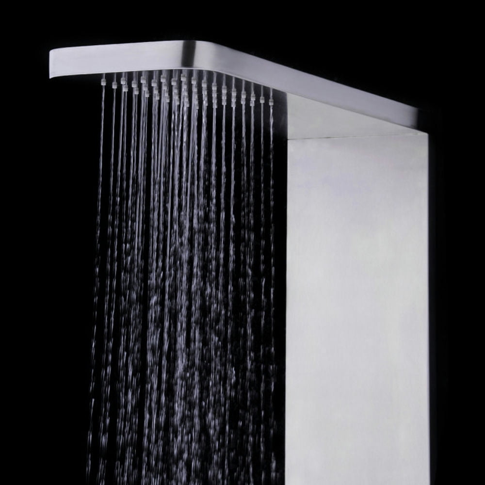 Finihen Shower Panel, Shower Panel Tower System, 59â Stainless Steel Shower Panel with Massage Jets and Hand Shower, Silver