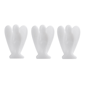 Pierre Précieuse Jade Blanche Belle Statue d'Ange en Cristal Sculpté Figurines Ornement de Guérison Reiki