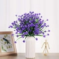 8 Bundles Outdoor Artificial Fake Flowers UV Resistant Shrubs Plants, Faux Plastic Greenery for