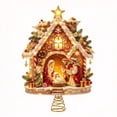 thumbnail image 2 of TTJ Wrought Iron Christmas Tree Topper, 7.87 Inch Nativity Scene Tree Decoration with Golden Star and Warm Lights, Religious Holiday Decor for Christmas Tree and Home Display(H), 2 of 5