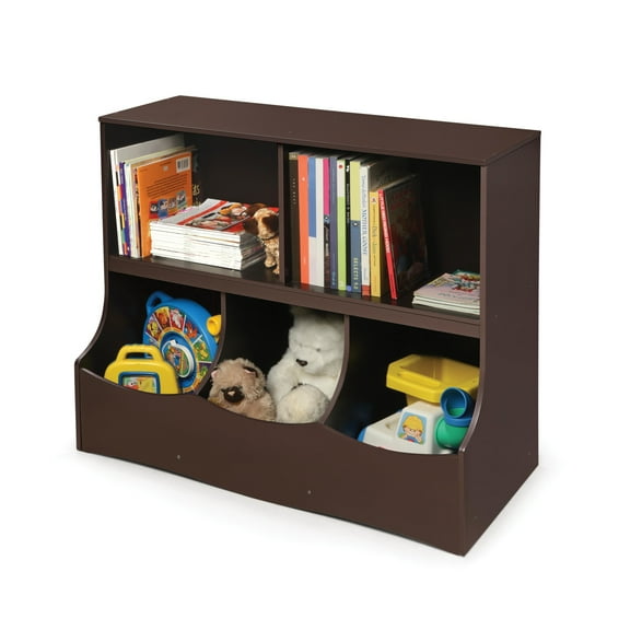 Badger Basket Children's Wood Multi-Bin 41 gal Toy Storage Cube, Espresso