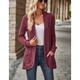 thumbnail image 3 of Lightweight and Cardigan for Women Solid Color Open Front Loose Fit Cardigans Soft Women Coat With Pokets Cogild, 3 of 6