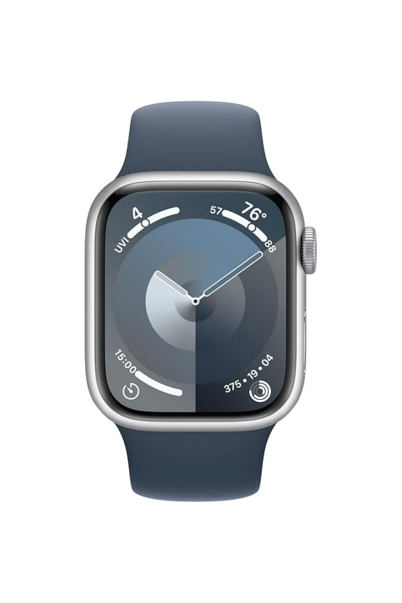 Restored Apple Watch Series 9 [GPS 41mm] Smartwatch with Silver Aluminum Case and Winter Blue Sport Loop. Fitness Tracker, ECG Apps, Always-On Retina Display, Water Resistant (Refurbished)