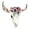 Red, variant on Cheer.US Bull Head Resin Wall Decoration, White Bull Skull Wall Hanging Succulent/Flower Cow Skull Wall Decor Nursery Decor, Simulation 3D Animal Cow Skull for Home Office Decorations