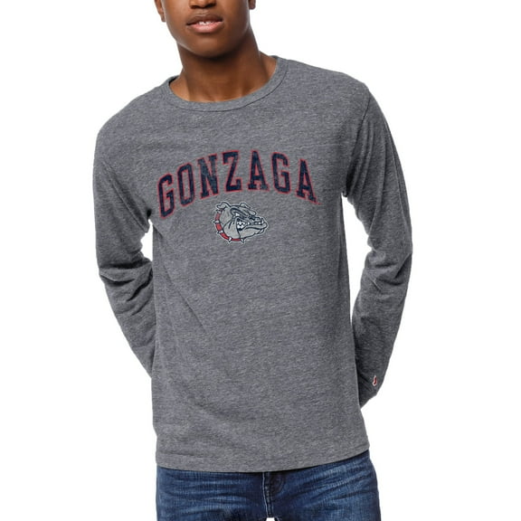 Men's League Collegiate Wear Heather Gray Gonzaga Bulldogs 1965 Victory Falls Long Sleeve Tri-Blend T-Shirt
