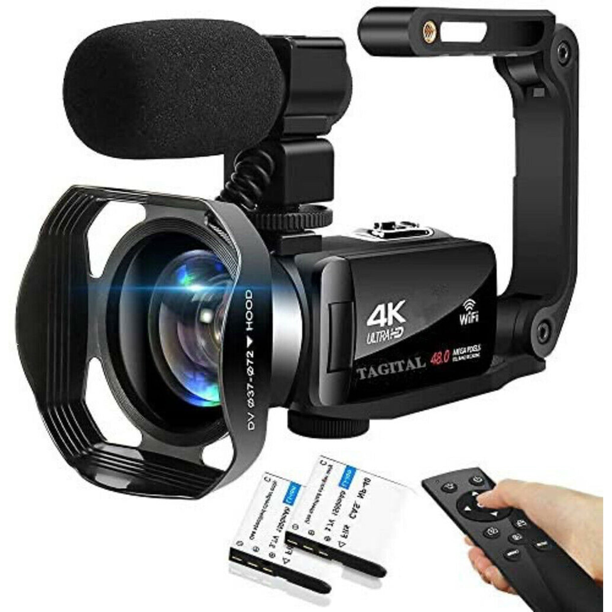 Tagital 4K UHD 18x 48 MP Camcorder with Microphone