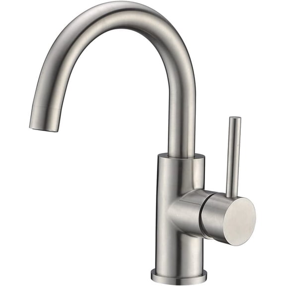 XIULIN Bar Sink Faucet, Bathroom Kitchen Faucet Brushed Nickel Pre Wet Small Mini Kitchen Bath Utility Marine Faucet Single Hole Stainless Steel Farmhouse Vanity Lavatory Faucets Outdoor