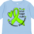 thumbnail image 4 of Inktastic Love, Care, Cure Lymphoma Awareness Lime Green Ribbon Hearts Boys or Girls Long Sleeve Toddler T-Shirt, 4 of 5