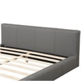Full Size Upholstered Bed Frame, Gray Modern Platform Base with 10 ...