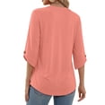 thumbnail image 4 of MOSHU V Neck Tops for Women 3/4 Length Sleeve Women Tops Casual Dressy Women Blouses Trendy Tunic Tops, 4 of 9