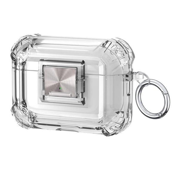 Case for AirPods Pro 3, Shockproof TPU Protective Cover with Shiny Metal Edge, Crystal Clear Slim Fit Anti-Scratch Case Wireless Charging