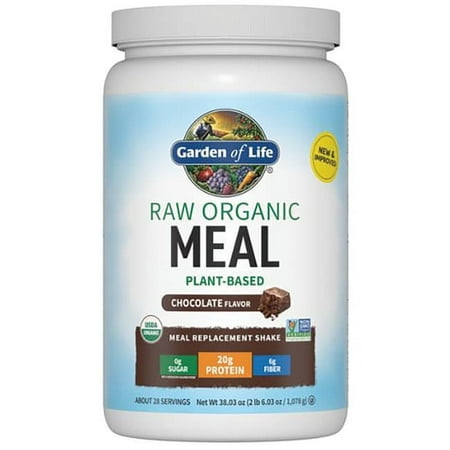 Garden of Life Raw Organic Meal Replacement Shake Powder  Chocolate  20g Protein  2.2lb  35.9oz best used by: 16/ Jan/ 2025