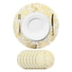 thumbnail image 1 of 8Pcs Manteles Redondos Desechables Negros, 13" Decoraciones de Mesa con Brillos Metálicos, 1 of 6