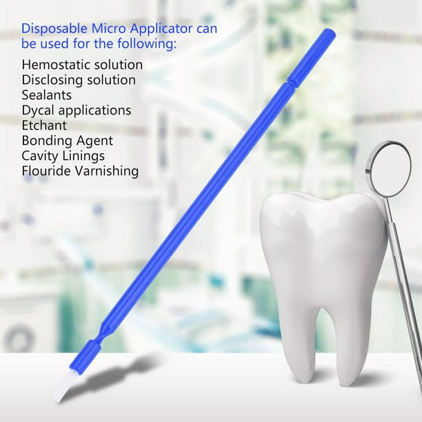 Cepillo interdental de 100 Uds, 4 colores, cepillo aplicador micro desechable Dental, varillas flexibles, herramienta de limpieza de dientes para higiene Dental oral(Azul) EOTVIA No