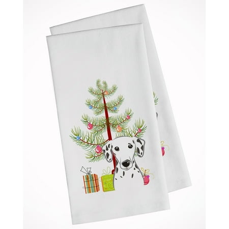 

Carolines Treasures BB1582WTKT Christmas Tree and Dalmatian White Kitchen Towel Set of 2 19 X 25 multicolor